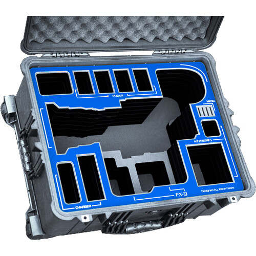 Jason Cases Wheeled Camera Case for Sony FX9 with 28-135mm Lens (Blue Overlay)