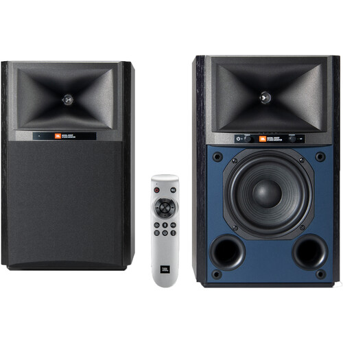 JBL 4305P Studio Monitor 2-Way Active Wireless Bookshelf Speakers (Black Walnut Pair)