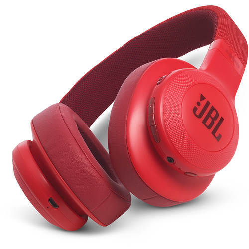 BHPhotoVideo: JBL E55BT Bluetooth Over-Ear Headphones (Red) $50