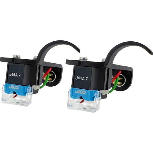 JICO OMNIA J44A 7 DJ IMP SD Turntable Cartridge with Headshell and Stylus (Black 2-Pack)