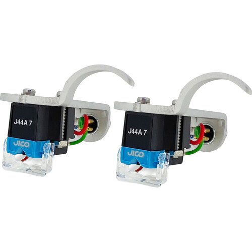 JICO OMNIA J44A 7 DJ IMP SD Turntable Cartridge with Headshell and Stylus (Silver 2-Pack)