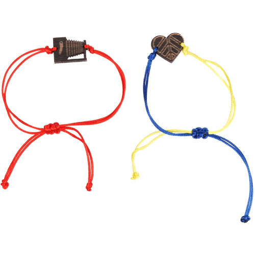 JollyLook Bracelet Set (Stand with Ukraine & Love Cameras Stained Brown)