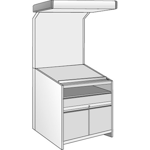 Just Normlicht Color proofStation Viewing Station for 0B Formats (1 Shelf 1 Drawer 1 Door-Set)