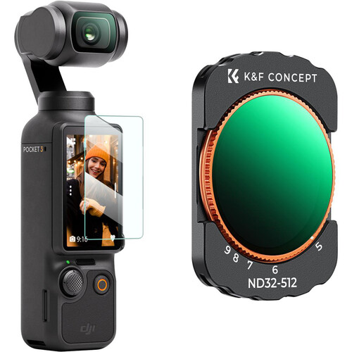 K&F Concept Nano-X Series VND32-512 Filter with Green Coating for DJI Osmo Pocket 3 (5 to 9 Stops)
