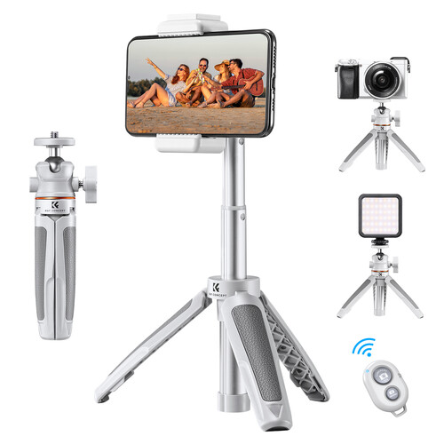 K&F Concept Desktop Tripod with Bluetooth (Silver)