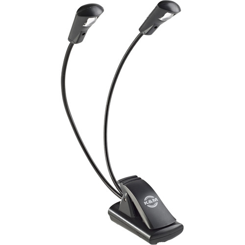 K&M 12243 FlexLight - Dual-Headed Music-Stand Light (1 LED per Head)