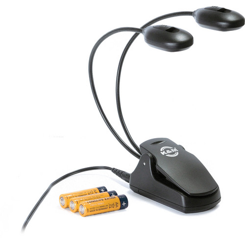 K&M 12270 Clamp-On Music Stand Light (Twin Head Black)