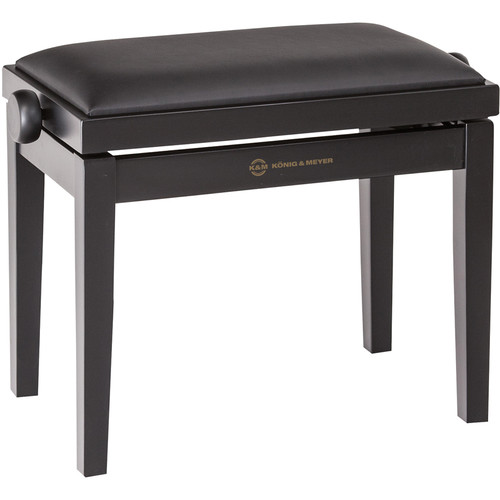 K&M 13910 Piano Bench with Matte Finish & Imitation Leather Seat (Black)