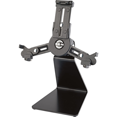 K&M 19797 Mini Universal Tablet Holder with Table Stand (Black)