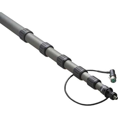 K-Tek Klassic Series K-230CCR 6-Section Traveler Graphite Boom Pole with Internal Coiled Cable and Side-Mounted XLR Base