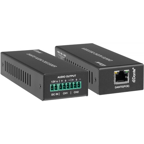 KanexPro 2-Channel Dante to Analog Audio Decoder with PoE