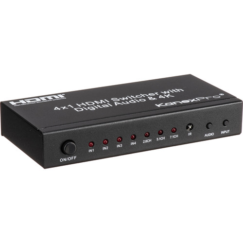 KanexPro 4x1 HDMI Switcher With 4K Support & Audio SW-HD4X1AUD4K