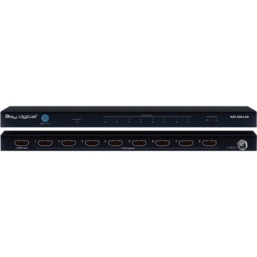 Key Digital 1x8 4K HDMI Distribution Amplifier with HDR10 & HDCP 2.2
