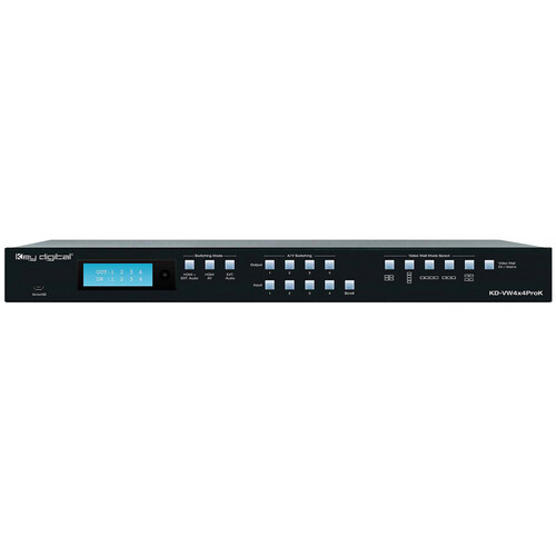 Key Digital 4x4 4K UHD HDMI Video Wall Processor Seamless 4x4 Matrix Switcher with 4 RX Units