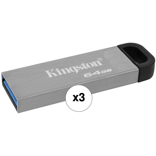Kingston 64GB DataTraveler Kyson USB 3.2 Gen 1 Type-A Flash Drive (3-Pack)