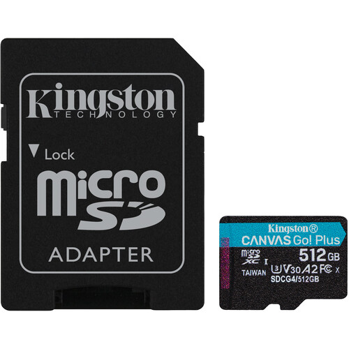 Kingston 512GB Canvas Go! Plus UHS-I microSDXC Card with SD Adapter
