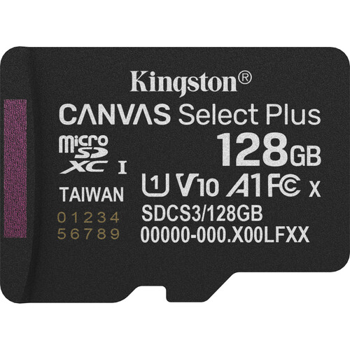 Kingston 128GB Canvas Select Plus UHS-I microSDXC Memory Card