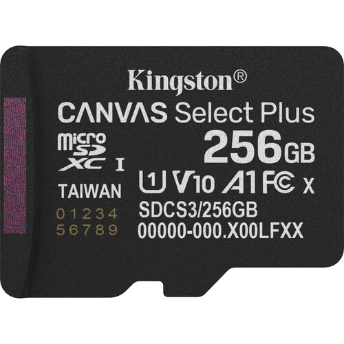 Kingston 256GB Canvas Select Plus UHS-I microSDXC Memory Card