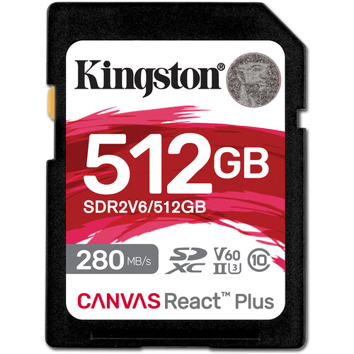 Kingston 512GB Canvas React Plus UHS-II SDXC Memory Card