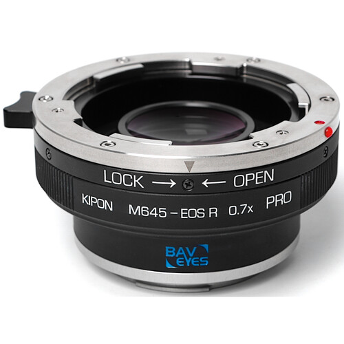 KIPON Baveyes 0.7x Pro Lock Adapter for Mamiya 645-Mount Lens to Canon RF-Mount Camera