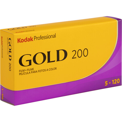 Kodak Professional Gold 200 Color Negative Film (120 Roll Film 5-Pack)