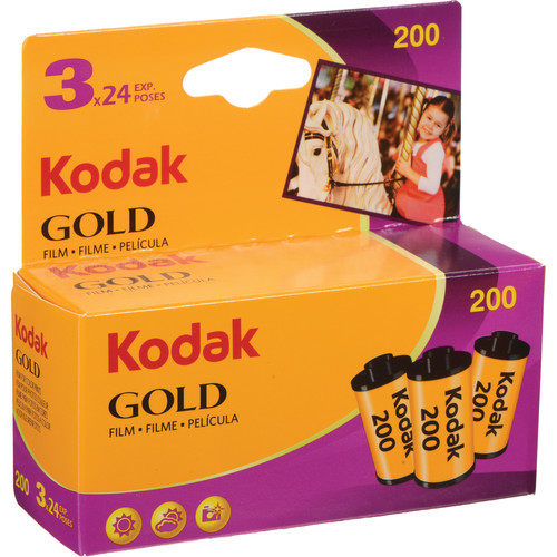Kodak GOLD 200 Color Negative Film (35mm Roll Film 24 Exposures 3-Pack)