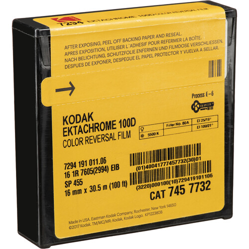 Kodak Ektachrome 100D Color Reversal Film Roll 7294 (SP455 16mm x 100')