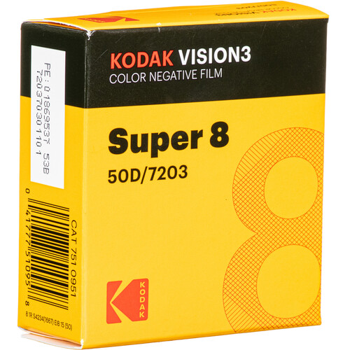 Kodak VISION3 50D Color Negative Film #7203 (Super 8 50' Roll)