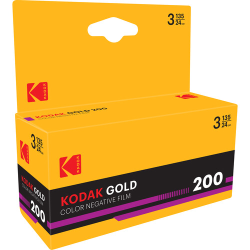 Kodak Eastman GOLD 200 Color Negative Film (35mm Roll Film 24 Exposures 3-Pack)
