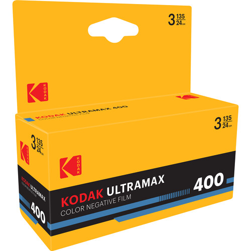 Kodak Eastman UltraMax 400 Color Negative Film (35mm Roll Film 24 Exposures 3-Pack)