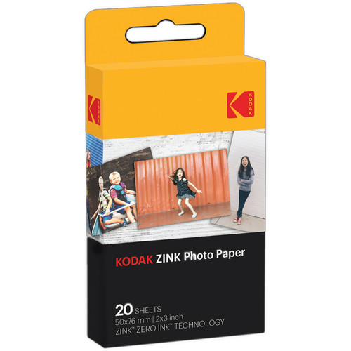 Kodak 2 x 3" ZINK Photo Paper (20 Sheets) RODZ2X320 B&H