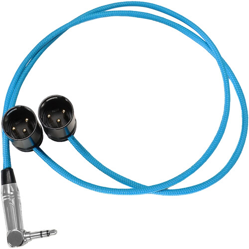 Kondor Blue Dual Low-Profile Right-Angle XLR Male to 3.5mm TRS Cable (16