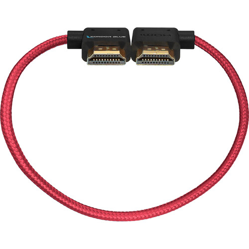 Kondor Blue Right-Angle to Left-Angle High-Speed HDMI Cable (Cardinal Red 12