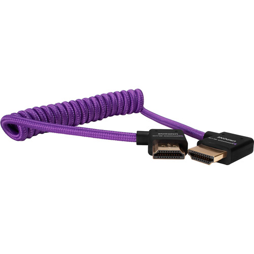 Kondor Blue Gerald Undone Coiled Right-Angle High-Speed HDMI Cable (Purple 12 to 24