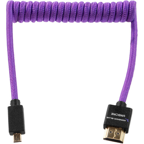 Kondor Blue Gerald Undone Braided Coiled High-Speed Micro-HDMI to&nbspHDMI Cable (Limited Purple Edition 12 to 24