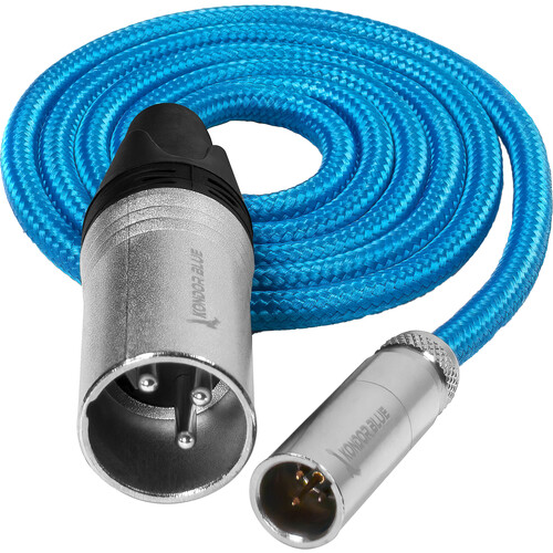Kondor Blue Braided Mini-XLR Male to XLR Male Audio Cable (Blue 3')