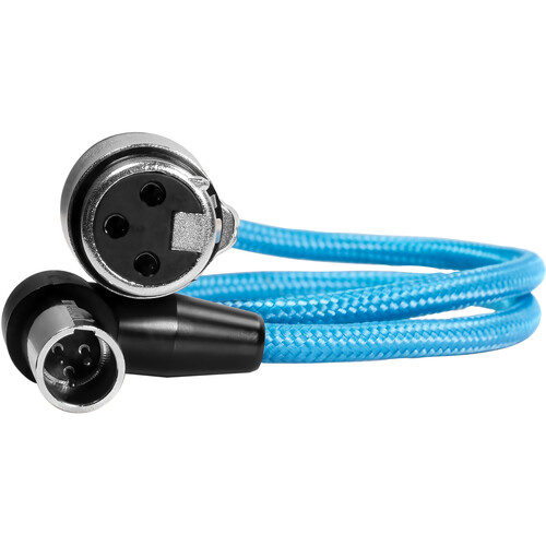 Kondor Blue Right-Angle Mini-XLR Male to XLR Female Cable for BMPCC 6K Pro & Canon C70 (17