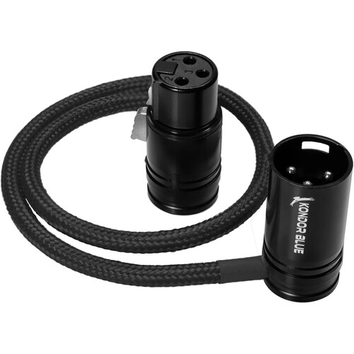 Kondor Blue Straight Low-Profile Right-Angle XLR Cable (16