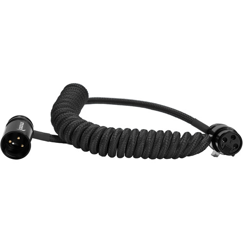Kondor Blue Coiled Low-Profile Right-Angle XLR Cable (12-24