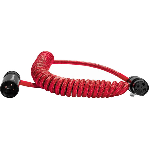Kondor Blue Coiled Low-Profile Right-Angle XLR Cable (12-24