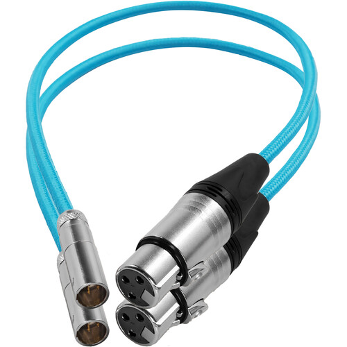 Kondor Blue Mini-XLR Male to XLR Female Audio Cable for Canon C70 & BMPCC 6K/4K (Blue 2-Pack)