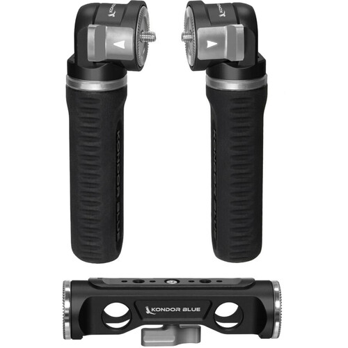Kondor Blue Pro Pivot Rosette Grips & Dual-Rod Clamp Bundle (Raven Black)