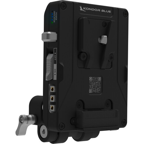 Kondor Blue Pro Battery Plate with Swiveling Rod Block (V-Mount Raven Black)