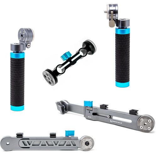 Kondor Blue Rosette Arms Grips and 15mm Rod Block Bundle (Space Gray)