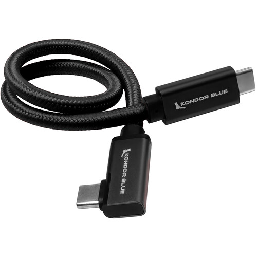 Kondor Blue USB-C 3.2 Gen 2 Straight to Right-Angle Cable (12