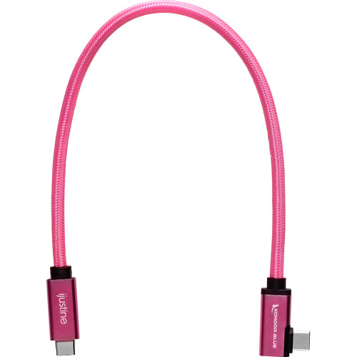 Kondor Blue iJustine Male USB-C 3.2 Gen 2 Right Angle Cable (1' Pink)