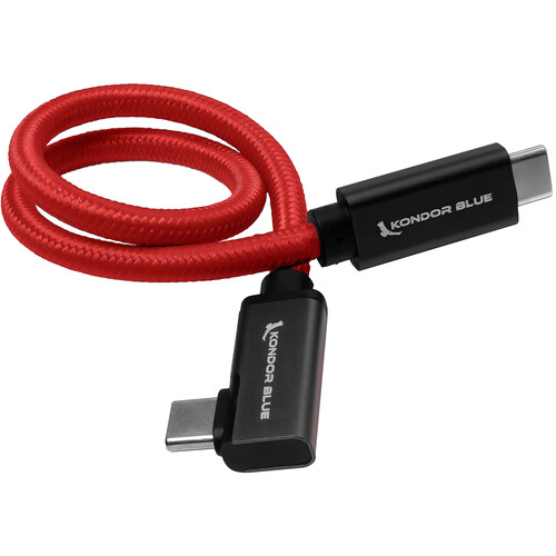 Kondor Blue USB-C 3.2 Gen 2 Straight to Right-Angle Cable (12