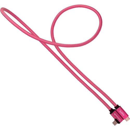 Kondor Blue iJustine Male USB-C 3.2 Gen 2 Right Angle Cable (3' Pink)