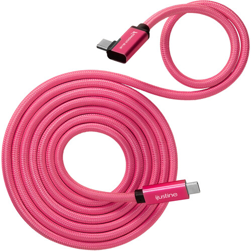 Kondor Blue iJustine Male USB-C 3.2 Gen 2 Right Angle Cable (6' Pink)