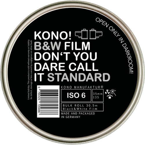 KONO Slow ISO 6 Black and White Negative Film (35mm Roll Film 100' Roll)